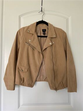 Suede-Look Moto Jacket